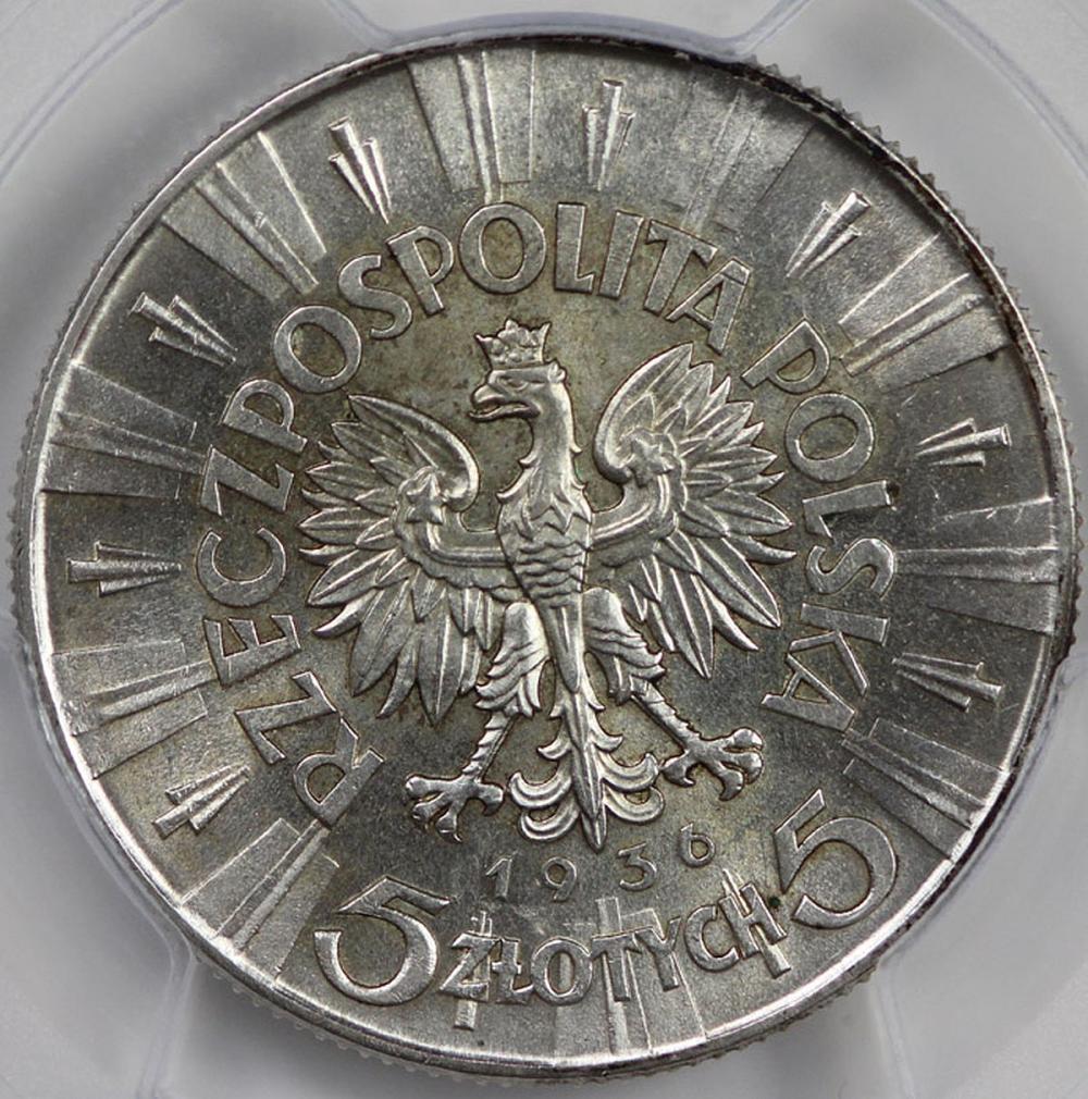 Poland 1936 5 Złotych, PCGS... image