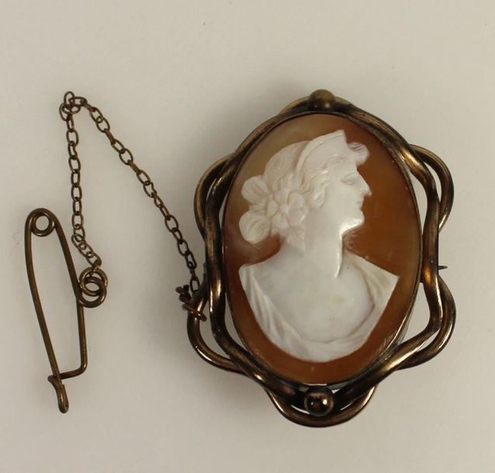 Vintage Shell Cameo Brooch ... image