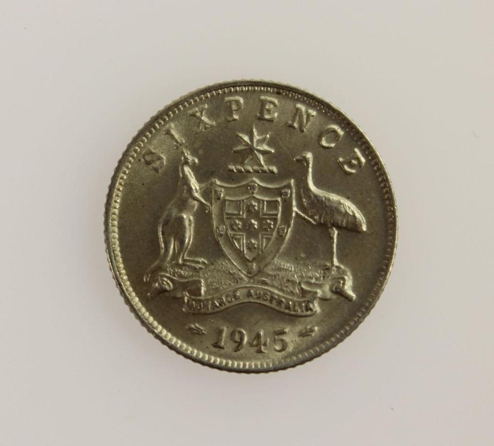 Australia 1945 Sixpence, Ch... image