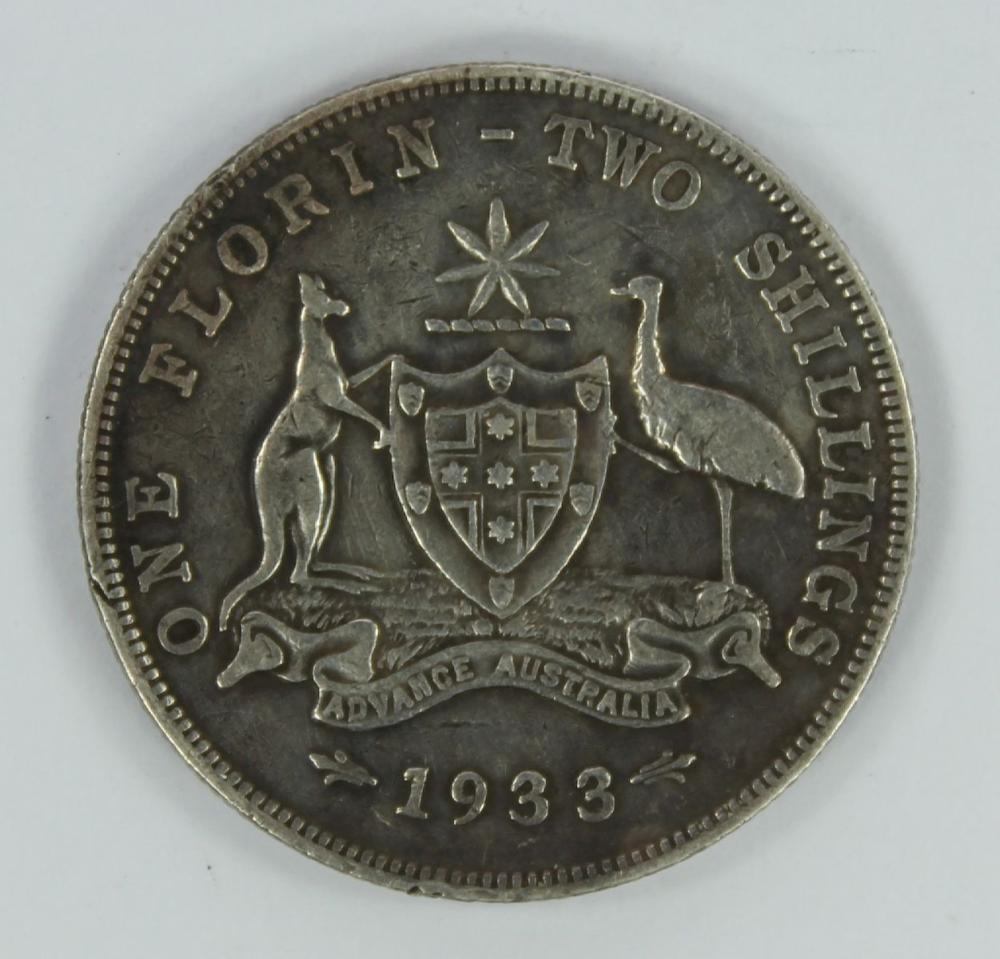 Australia 1933 Florin, VG/Fine image