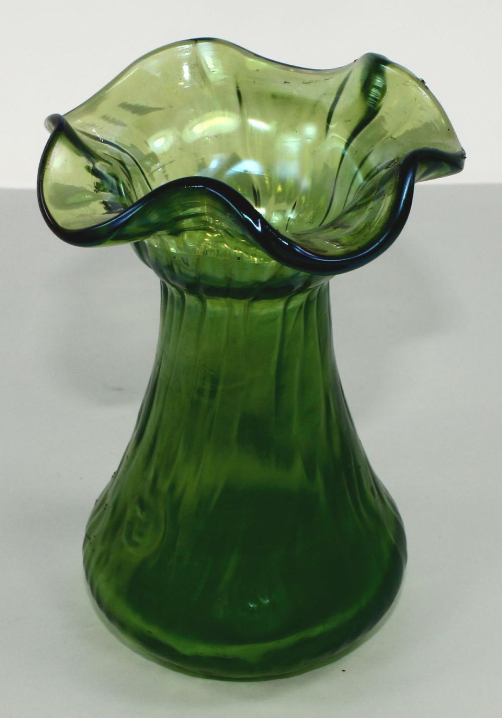 Antique Green Glass Vase wi... image