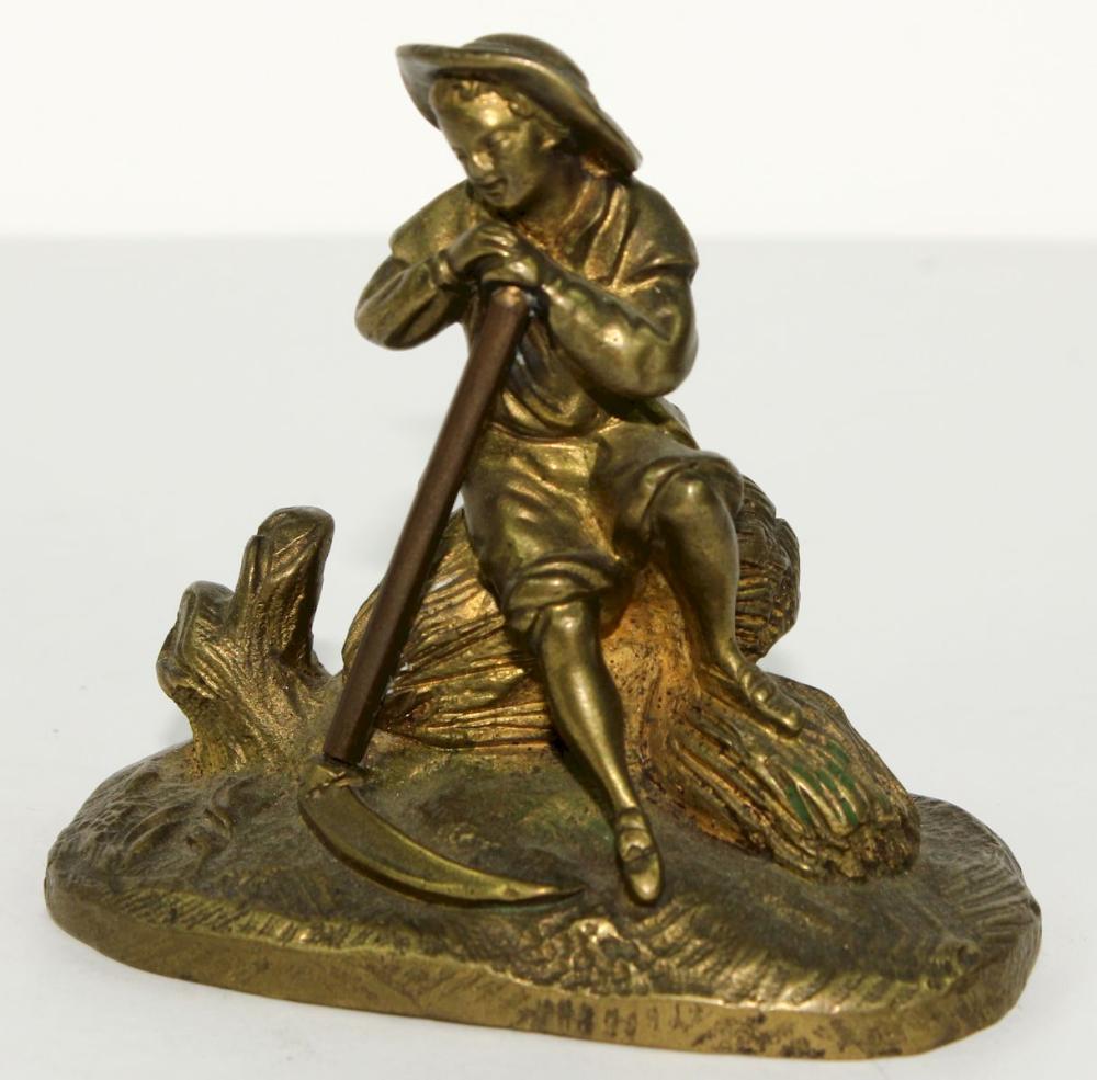 Brass Statue Harvester rest... image