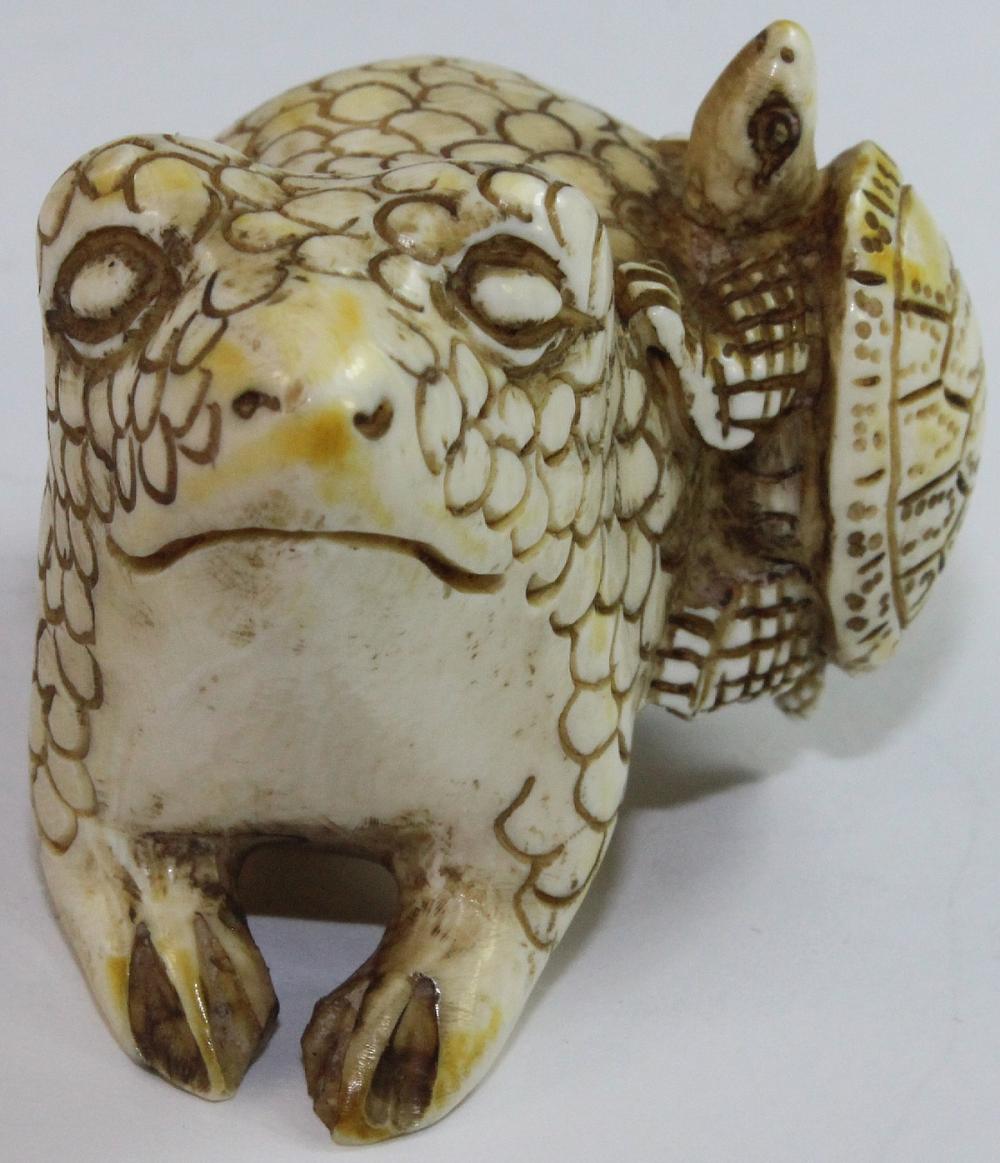 'Toad and Turtle' Netsuke i... image