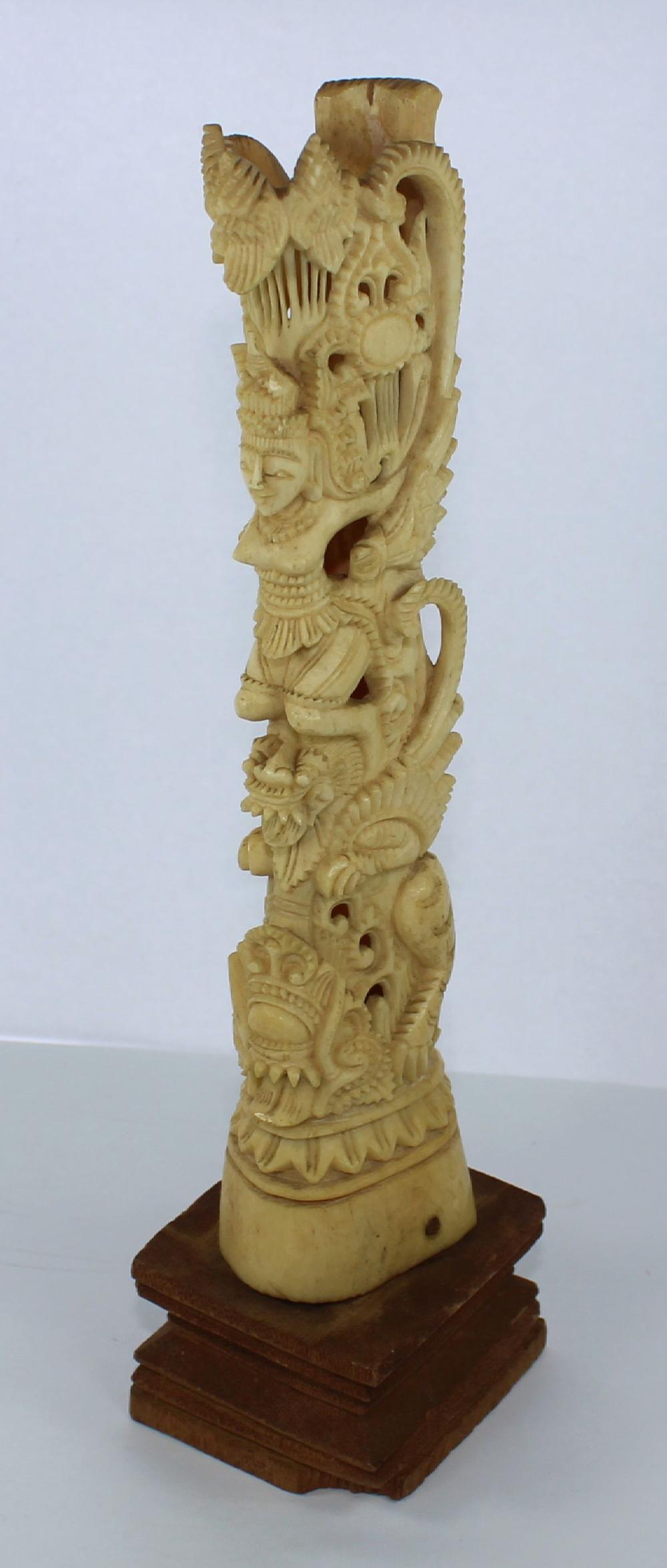 Vintage Thai Carved Bone Sc... image