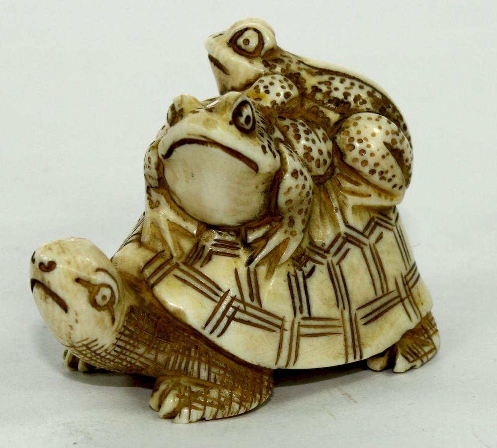 'Turtle and Toads' Netsuke ... image