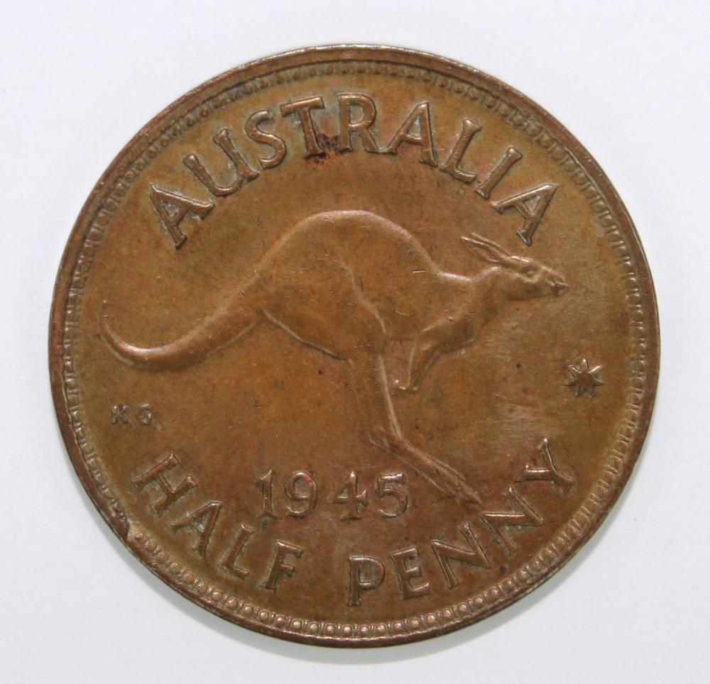 Australia 1945 Halfpenny, U... image