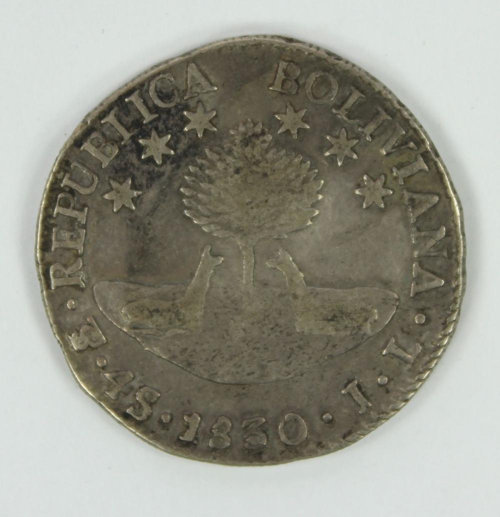 Bolivia 1830 4 Soles, good ... image