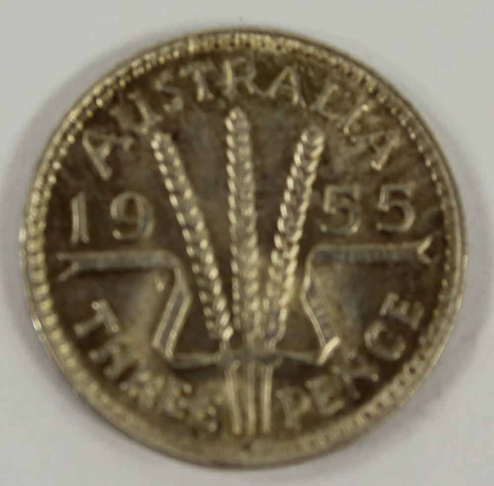 Australia 1955 Threepence, Gem image