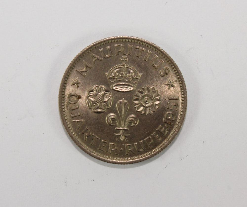 Mauritius 1951 1/4 Rupee, C... image