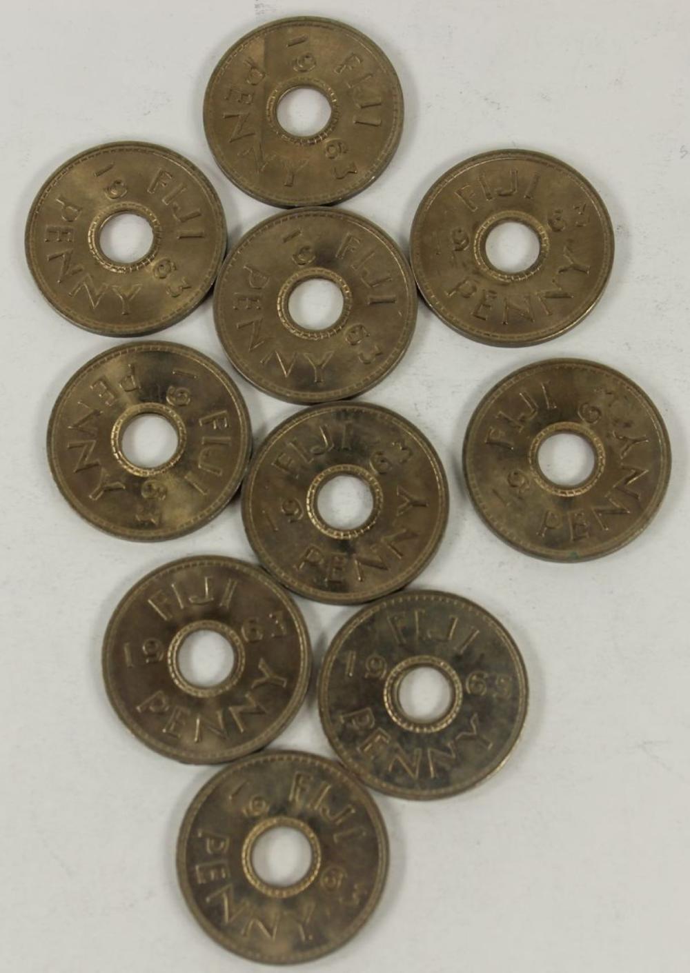 Fiji 1963 Cu-Ni Pennies, Ch... image