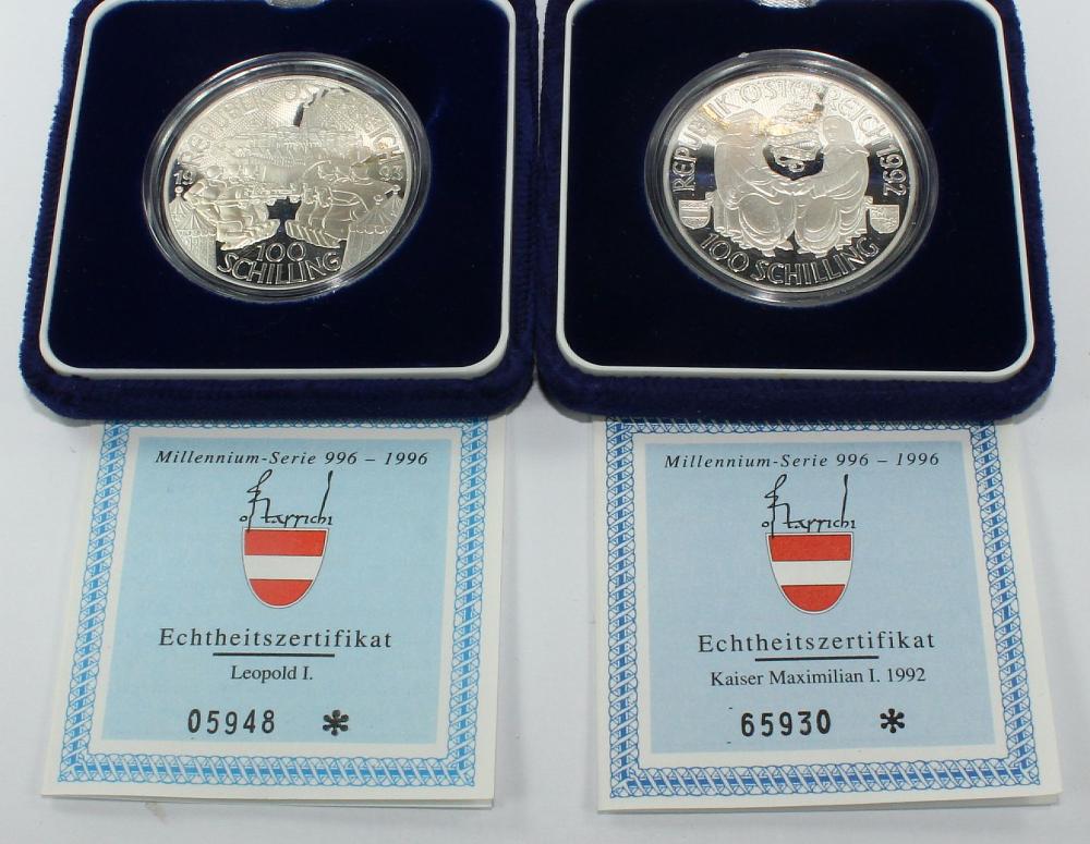 Austria 1992 & 1993 Silver ... image