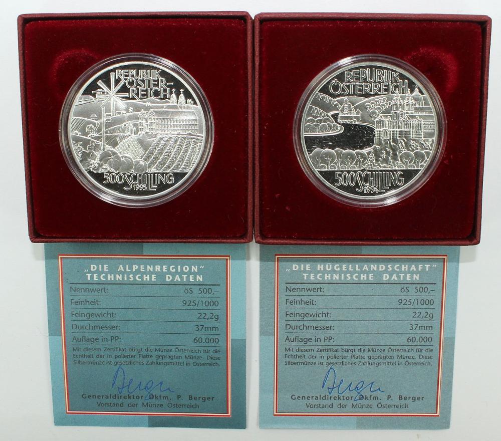 Austria 1994 & 1995 Silver ... image