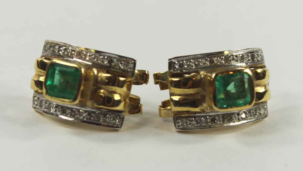 Emerald & Diamond Earrings ... image