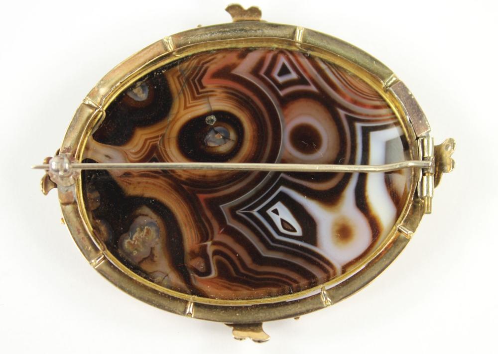 Vintage Banded Agate Brooch... image