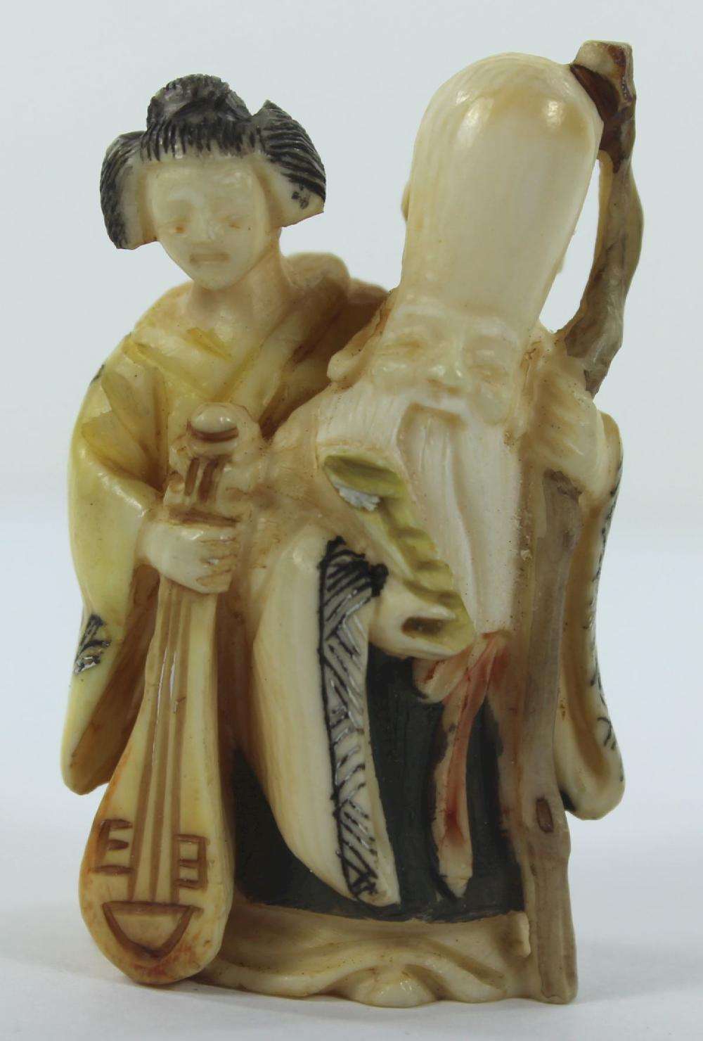 Ivory Netsuke of Fukurokuju... image