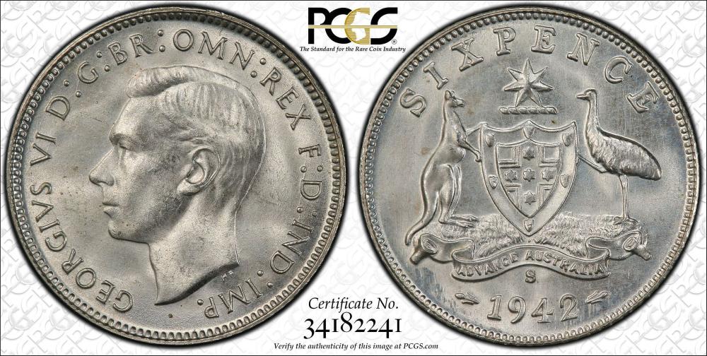 Australia 1942 S Sixpence, ... image