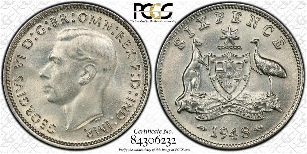 Australia 1948 Sixpence, PC... image