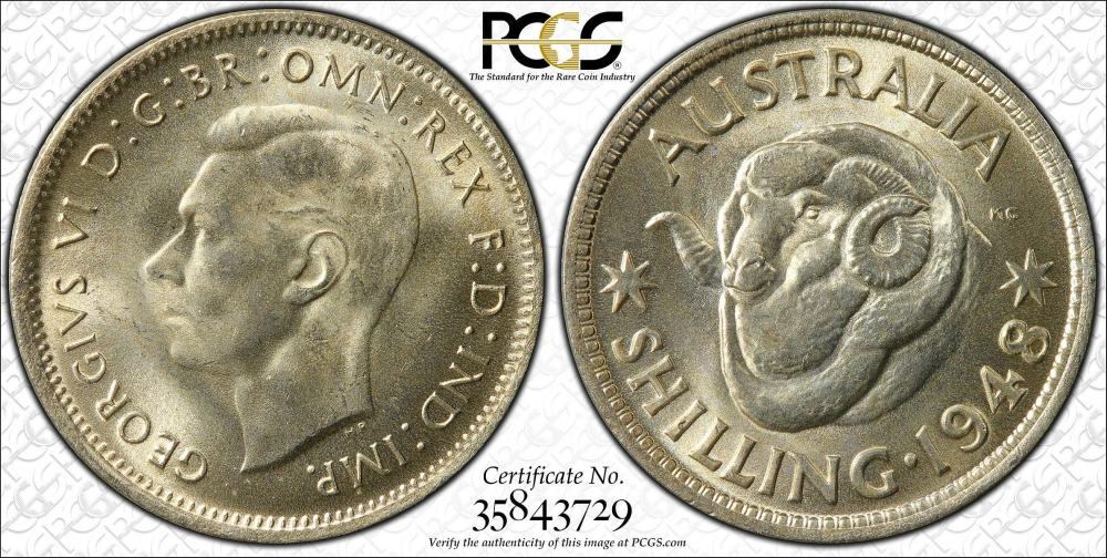 Australia 1948 Shilling, PC... image