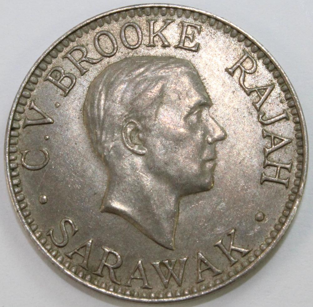 Sarawak 1927 H Ten Cent, Gem image