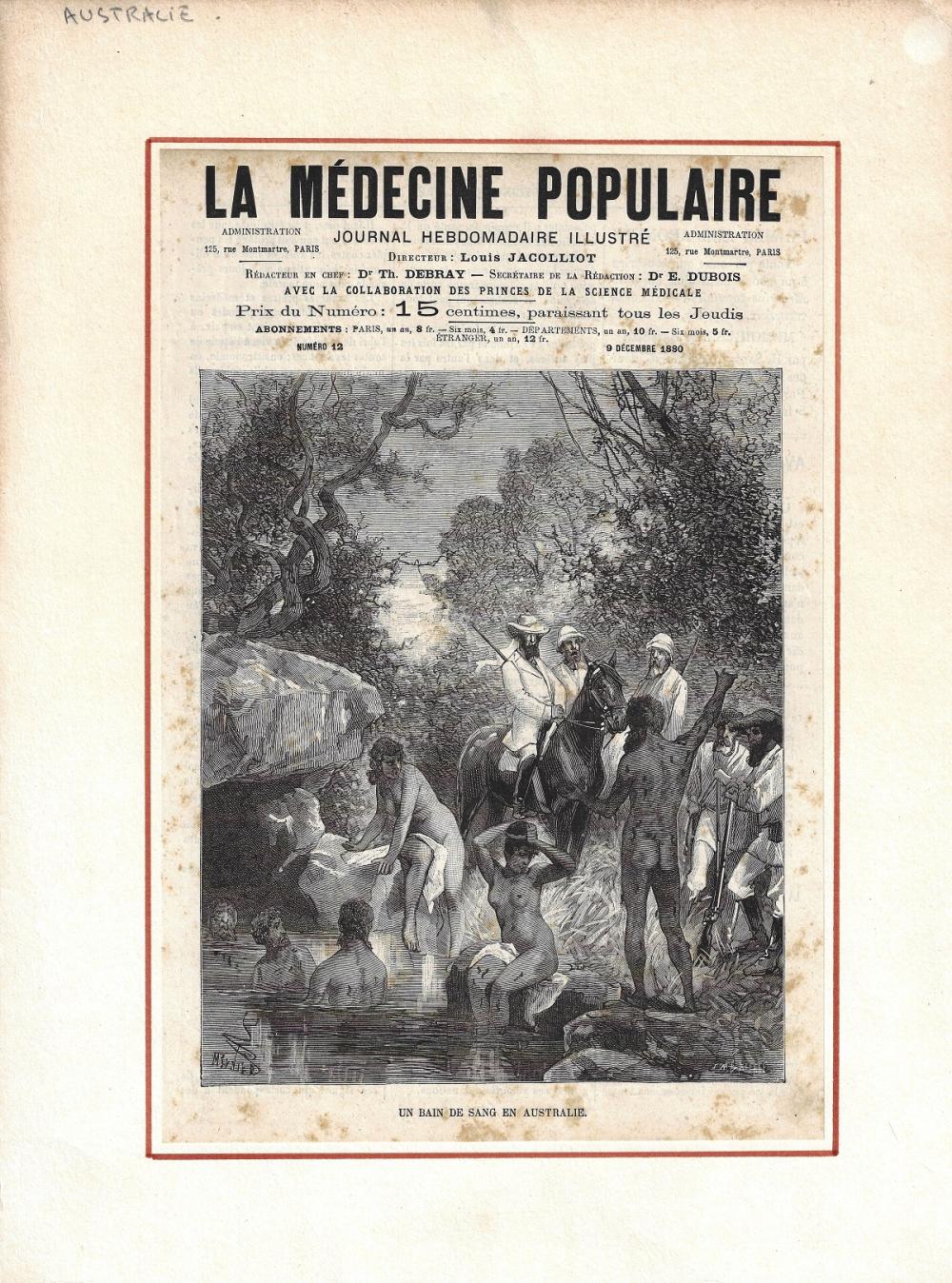 Front Cover of 'La Medecine Populaire' 9th December 1880