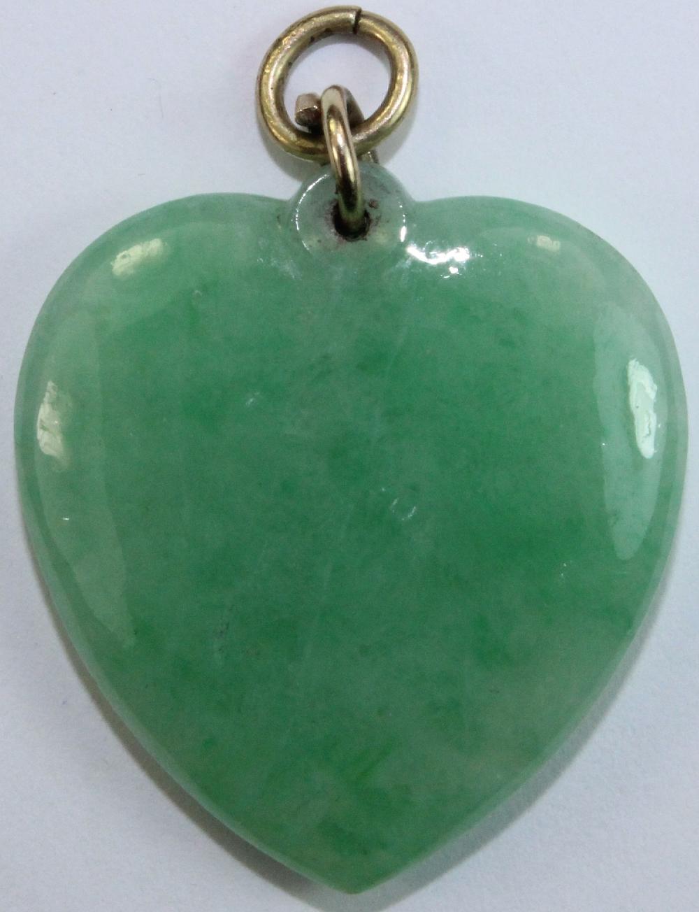 Apple Green Jade Heart with... image