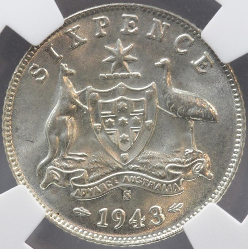 Australia. 1943 S Sixpence,... image