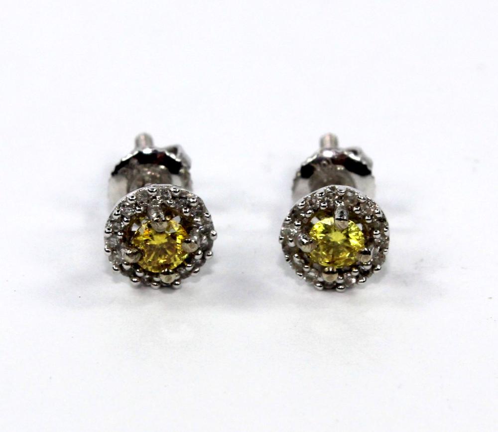 Yellow Diamond Stud Earring... image