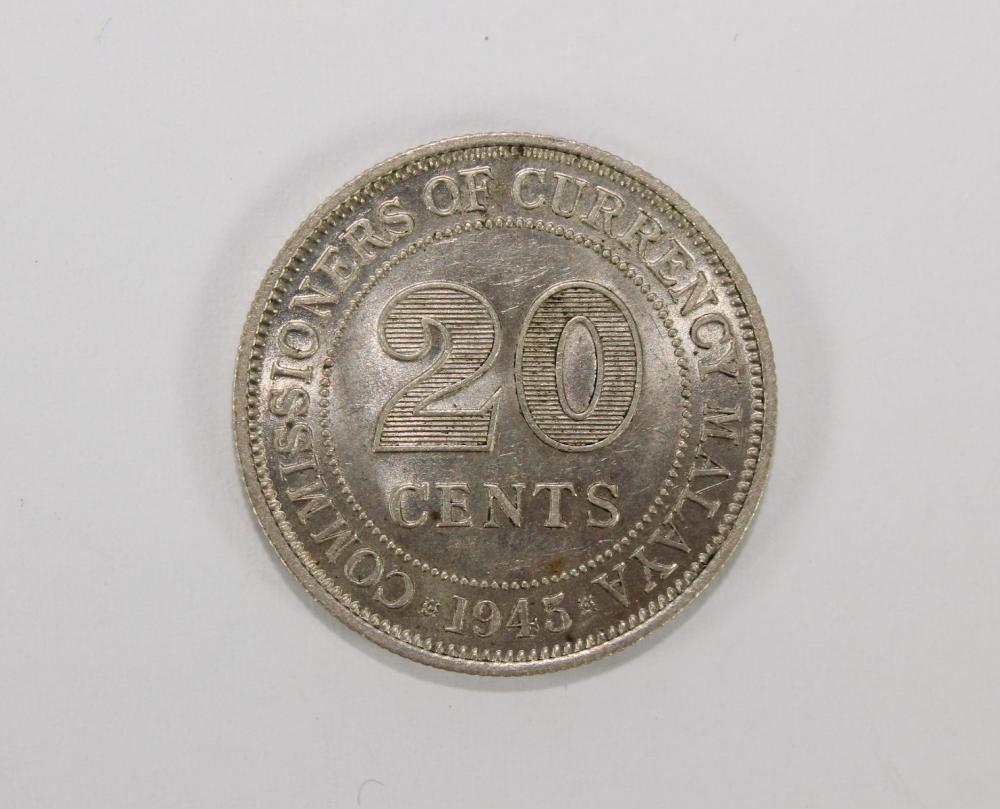 Malaya 1945 Silver (500) 20... image