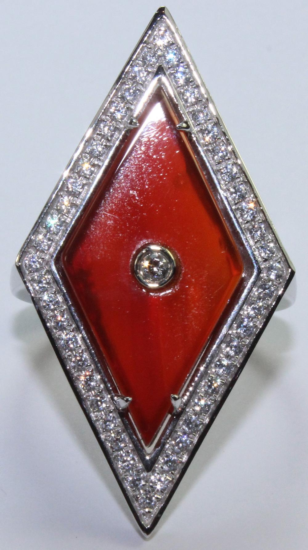 Diamond & Carnelian Ring in... image