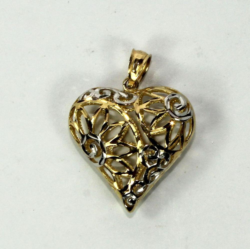 Pierced Heart Pendant in 9c... image