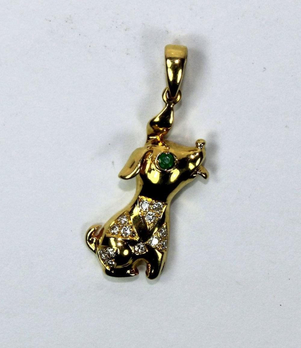 Dog Charm in 18ct Yellow Go... image