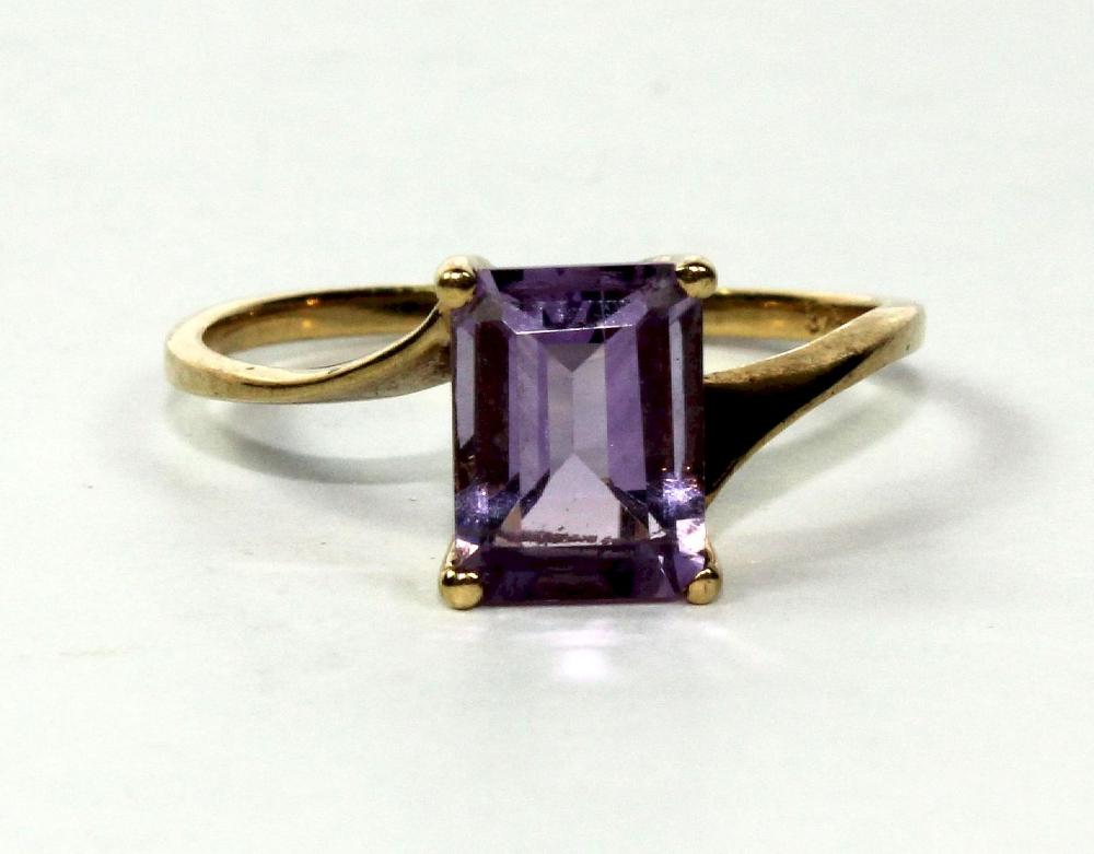 Emerald-cut Amethyst Ring i... image