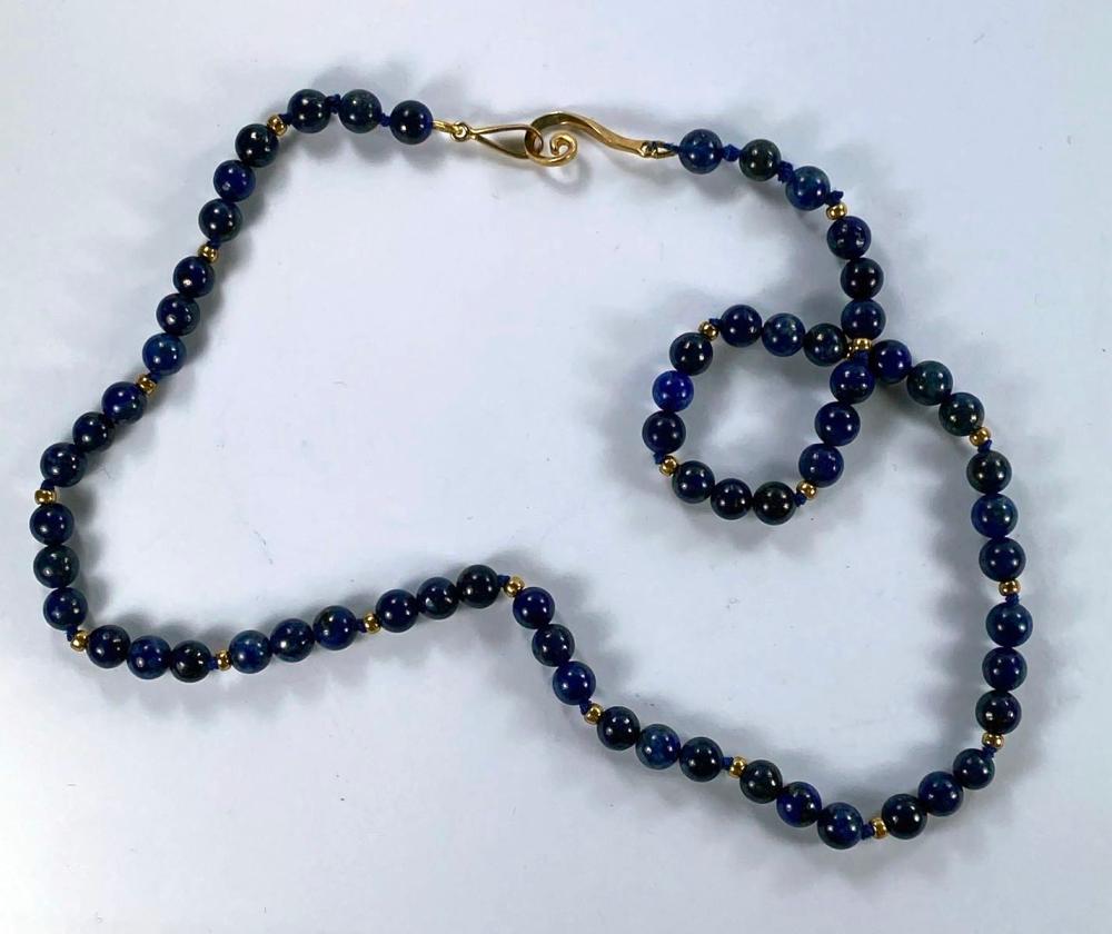 Lapis Lazuli & Gold Bead Ne... image