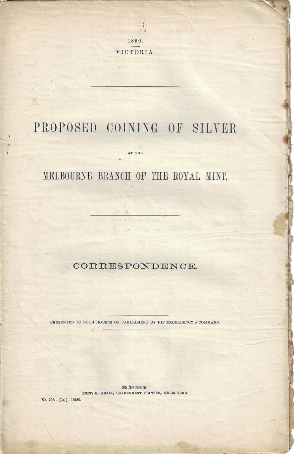 "Proposed Coining of Silver... image