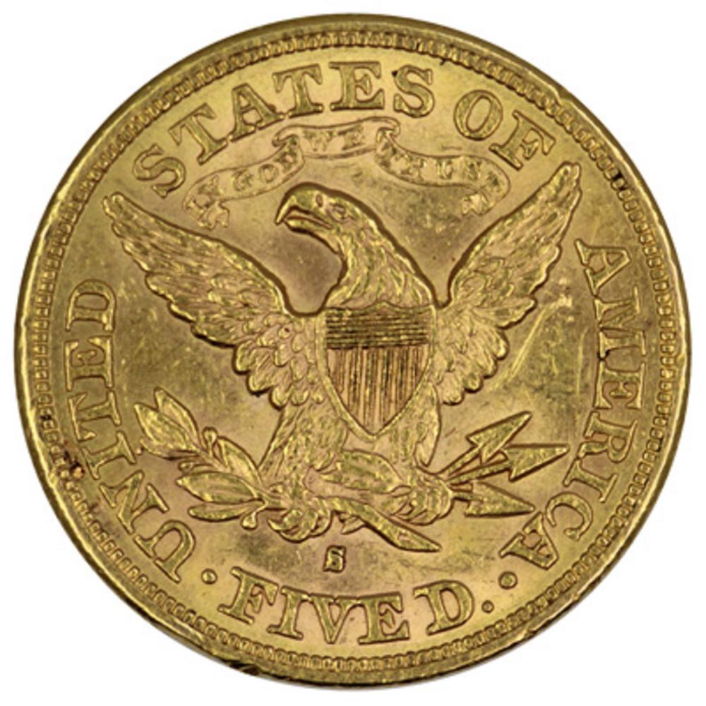 USA. 1880 S 5 Dollar, Uncir... image