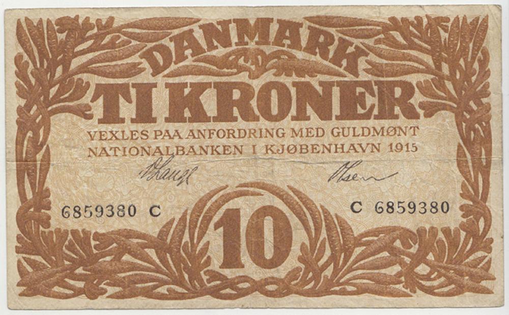 Denmark. 1915 10 Kroner - C... image