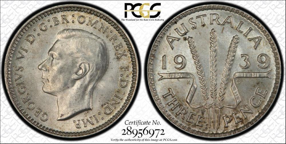 Australia. 1939 Threepence,... image