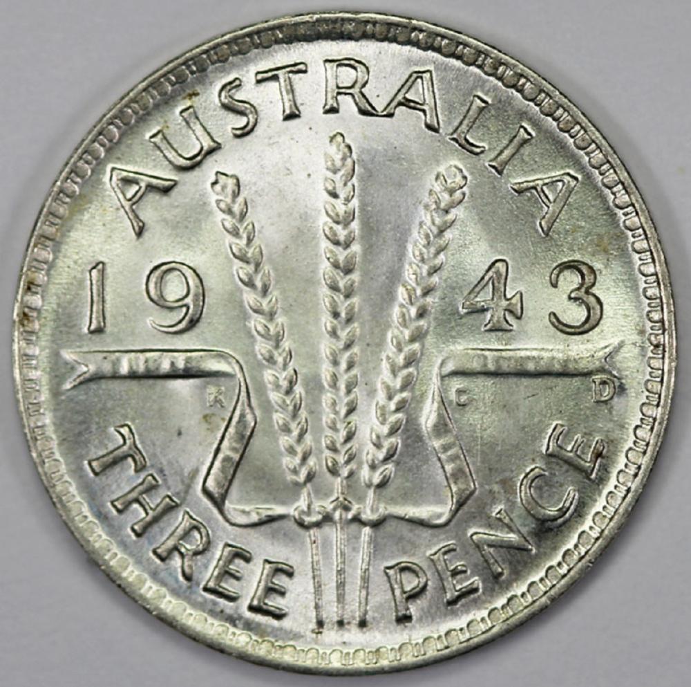 Australia. 1943 D Threepenc... image