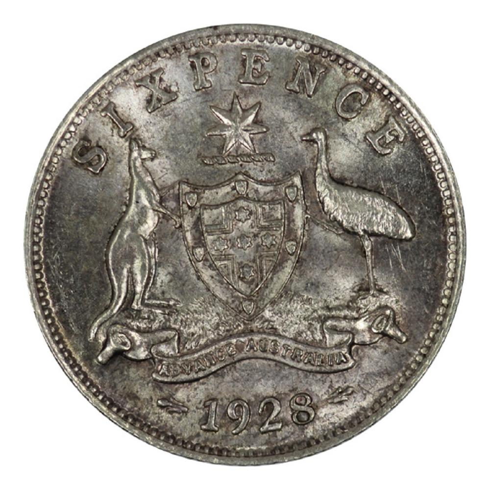 Australia. 1928 Sixpence, U... image