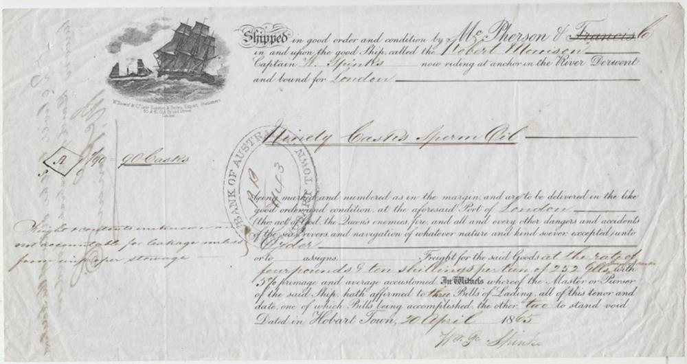 Australia. Bill of Lading '... image