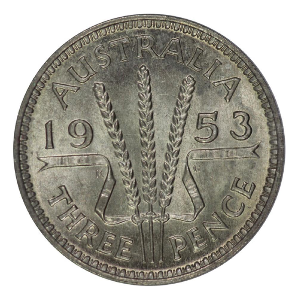 Australia. 1953 Threepence,... image