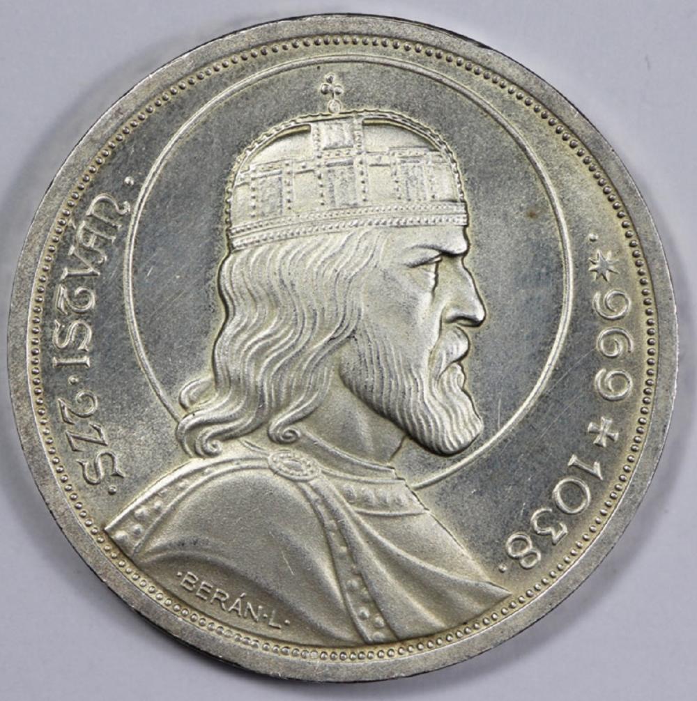 Hungary. 1938 Silver 5 Peng... image