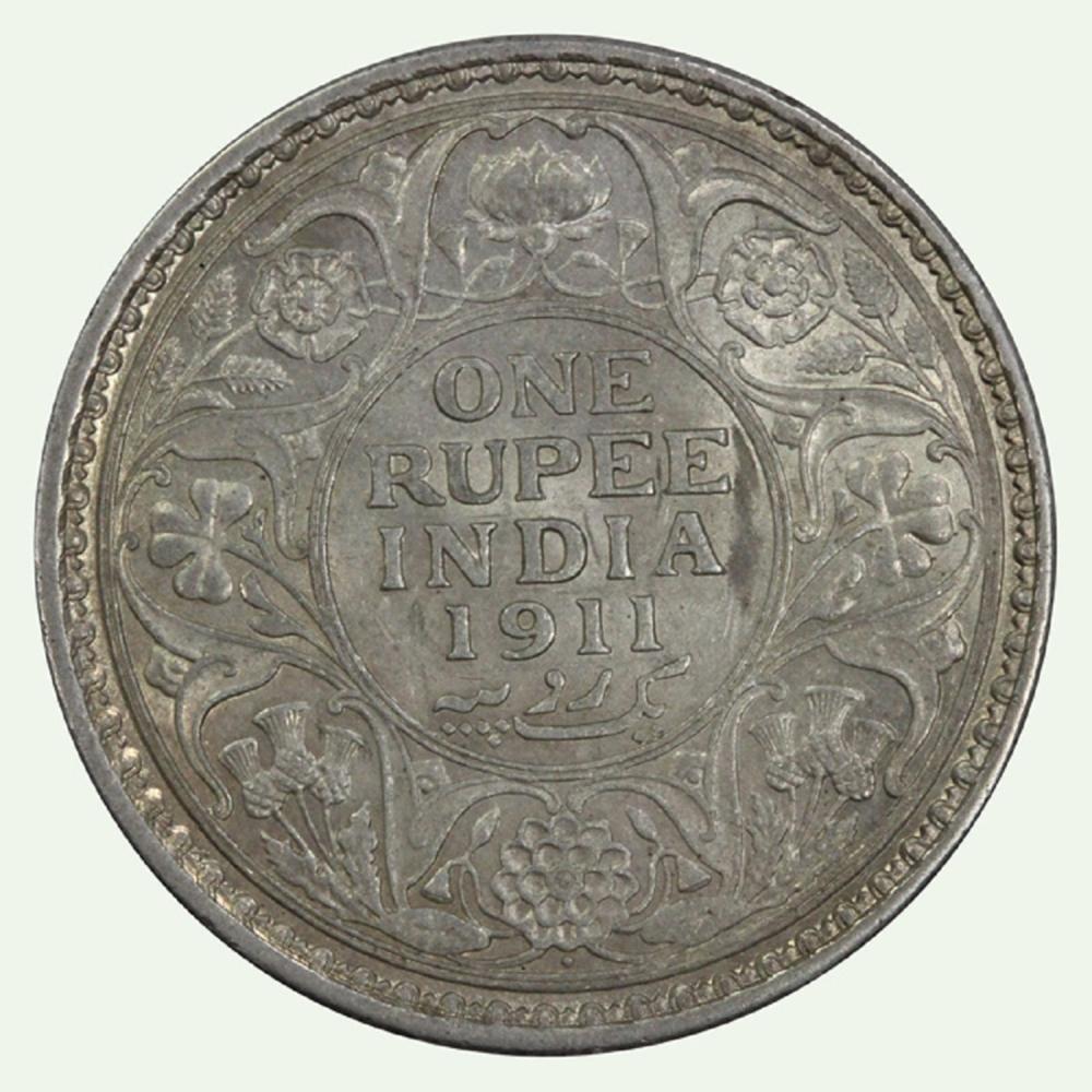 India. 1911 'Pig' Rupee, Lu... image