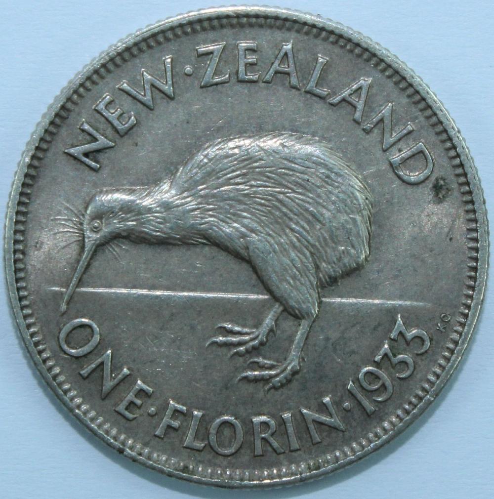 New Zealand 1933 Florin, Un... image