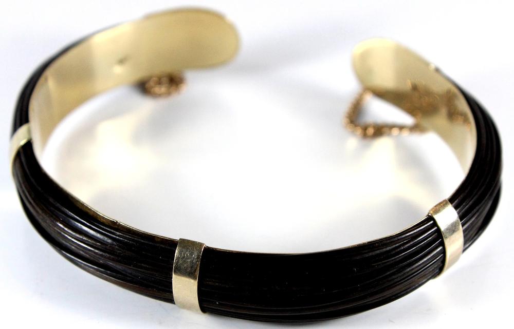 Unusual Elephant Hide Twine Bangle in 9ct Gold