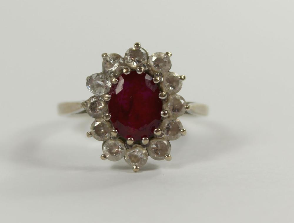 Ruby & White Sapphire Ring ... image