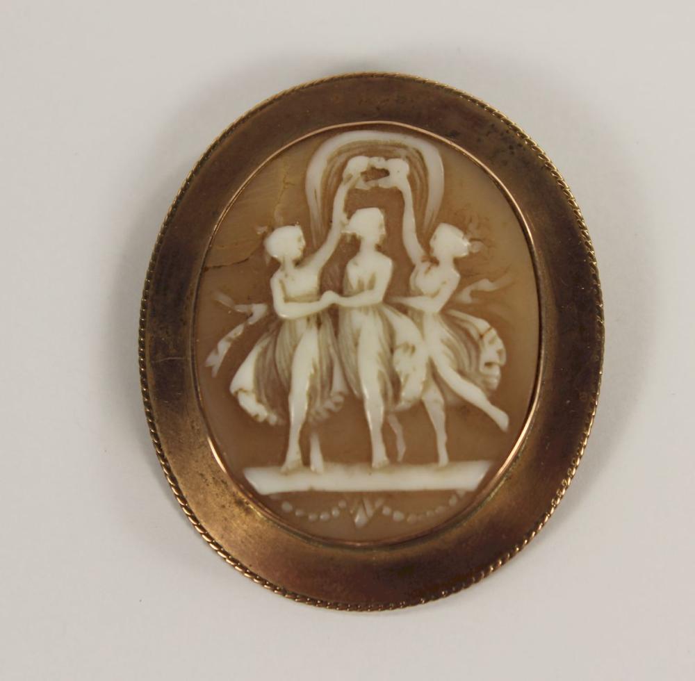 Antique Shell Cameo Brooch ... image