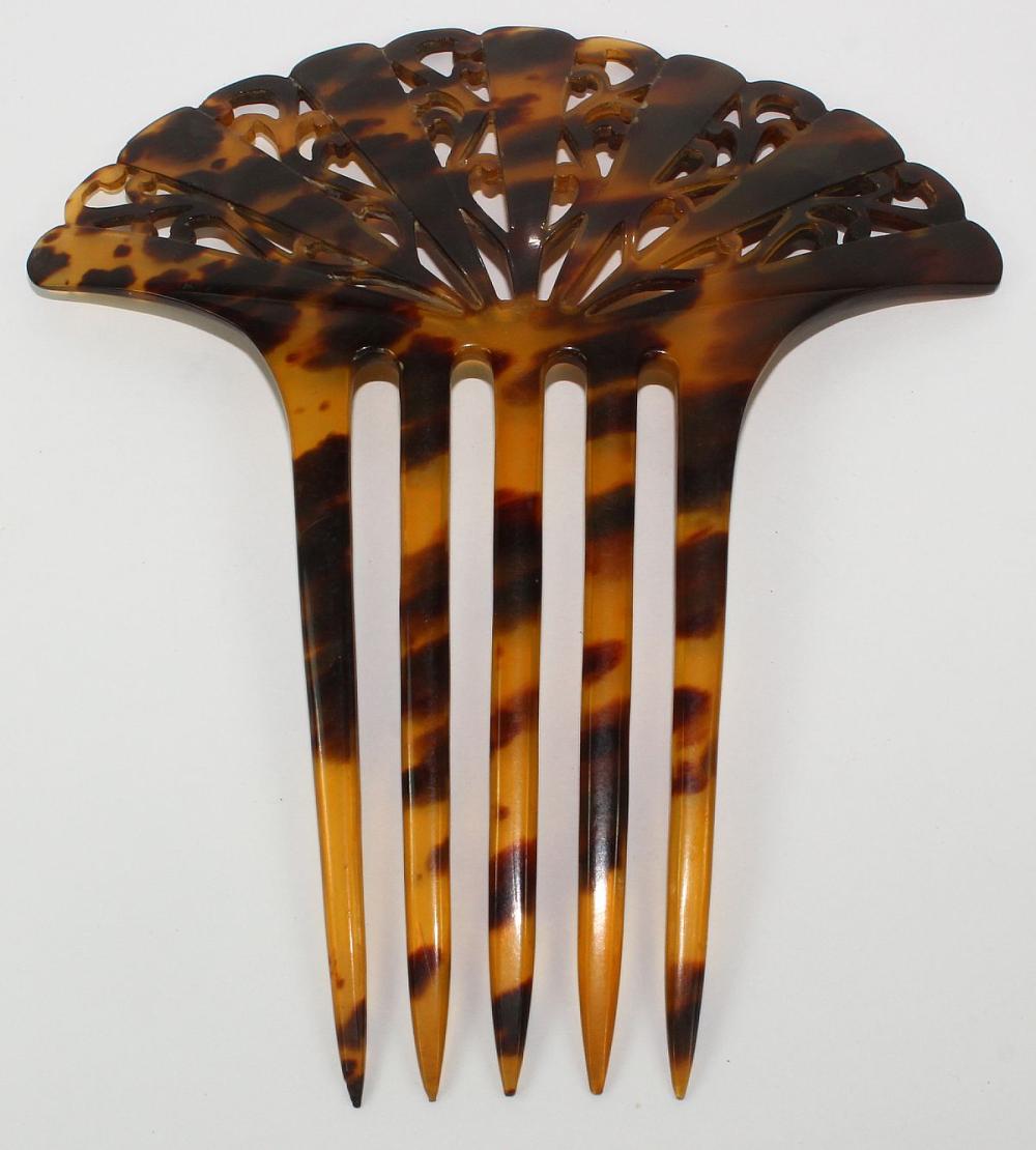 1940s Tortoise Shell Hair Comb image