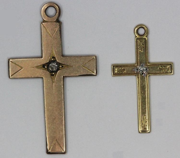 Vintage 9ct Gold Crosses wi... image