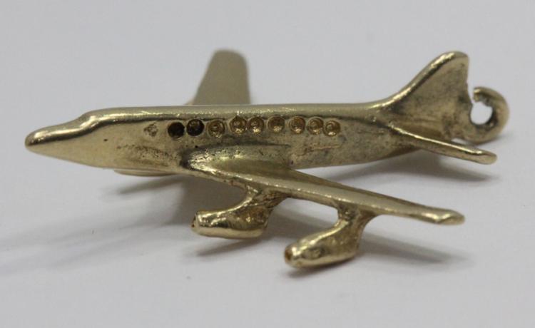 Aeroplane Charm in 14ct Gold image